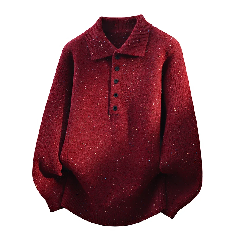 

Мужской вязаный свитер из ангоры, свободный повседневный крой, с длинными рукавами, на пуговицах, для осени и зимы, как внутренний слой