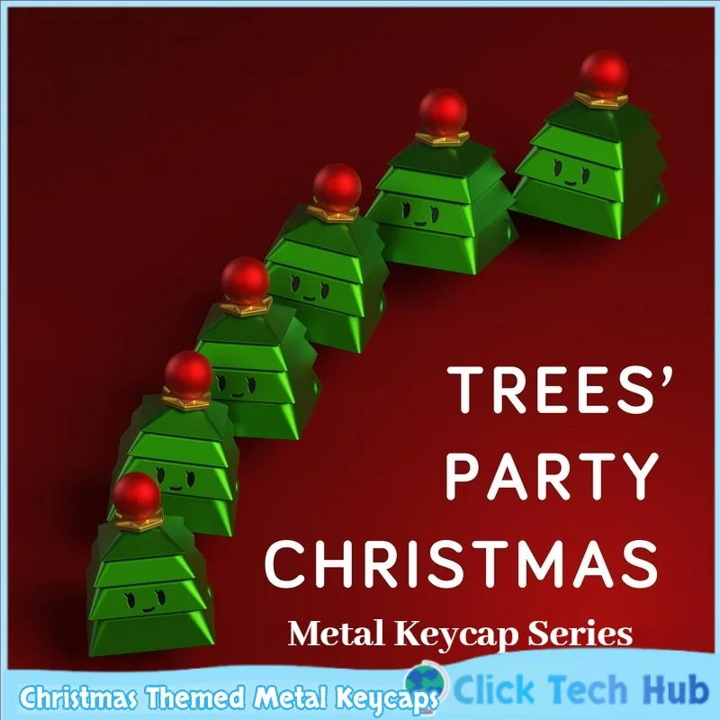 

Рождественские металлические колпачки для клавиш Рождественские елки из сплава, ограниченная серия, персонализированные механические колпачки для клавиш, рождественские подарки