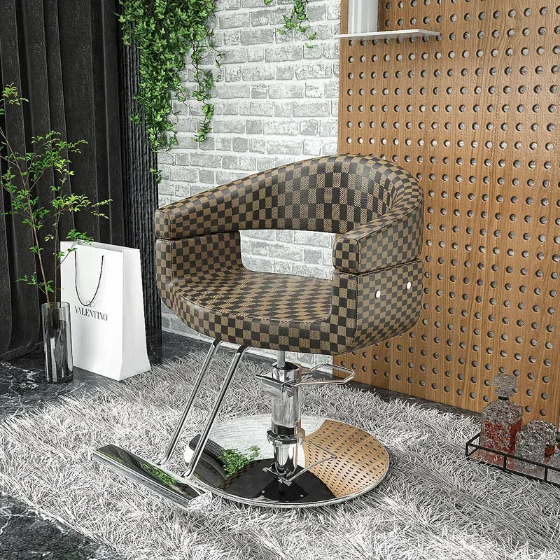 Comfort Salon Beauty Barber Chair Simplicity Trendy Nordic Unique Salon Chair Hair Stylist Retro Brown Cadeiras Home Furniture