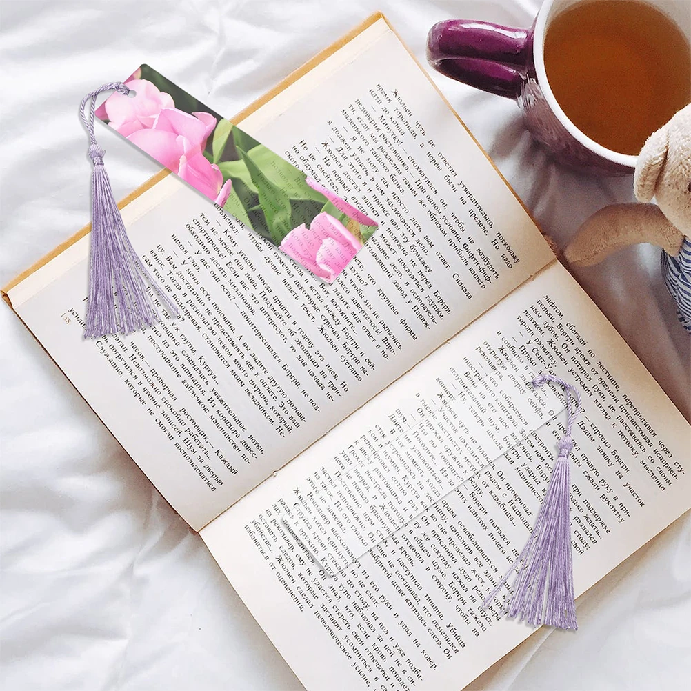 

1 set Acrylic Bookmarks DIY Craft Supplies Blank Page Markers Tassel Decor Book Labels Reading Accessories Bookmark Widgets Kit