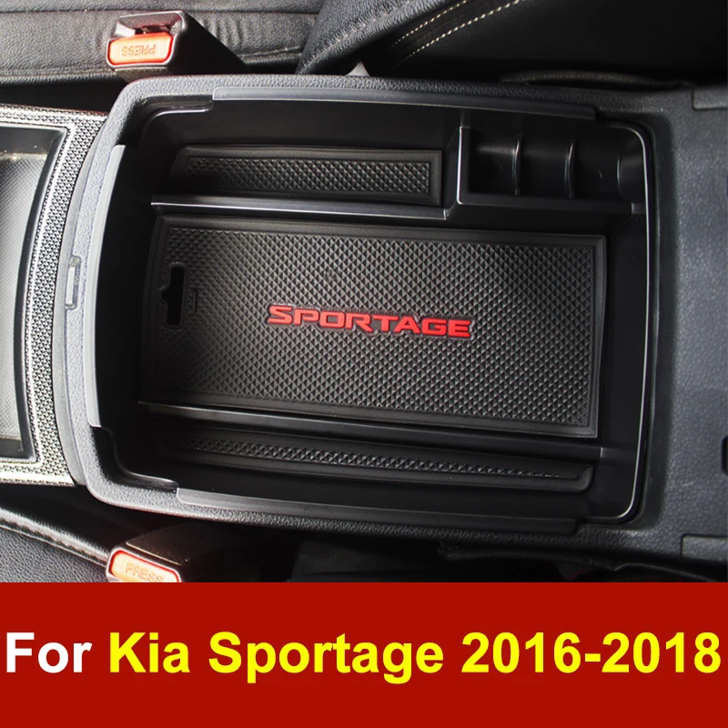 Car Central Console Armrest Box Storage Container Organizer Holder Tray For Kia Sportage 4 2016-2018 2019 2020 2021 Accessories