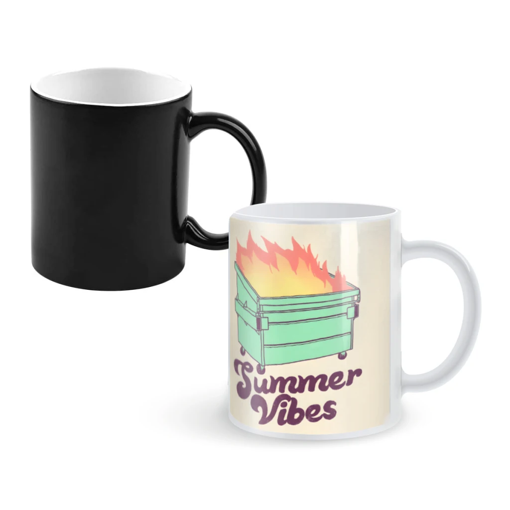 

Summer VibesCoffee Mugs And Mug Creative Color Change Tea Cup Ceramic Milk Cups Novelty Gifts