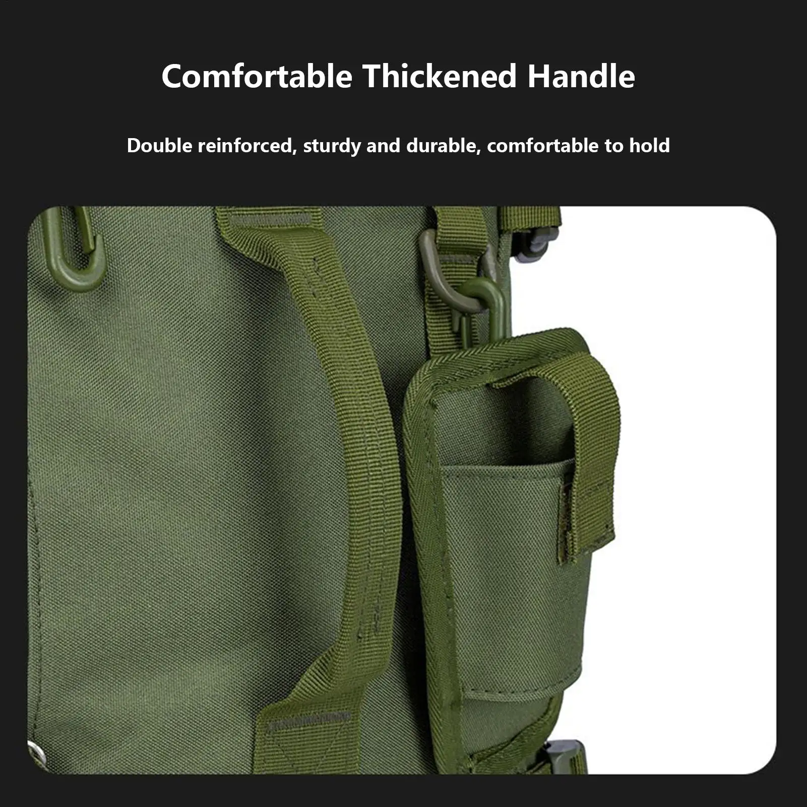 حقيبة ظهر لصيد السمك حقيبة أكسفورد متعددة الجيوب صندوق أدوات صيد السمك مع حامل قضيب للرجال والنساء طُعم المشي لمسافات طويلة #4