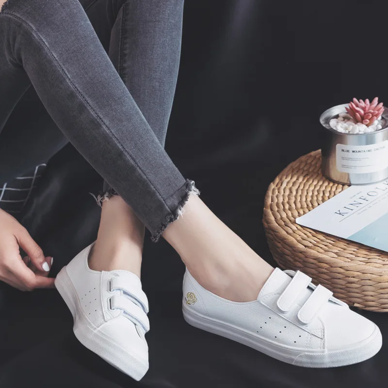 Women\'s Leather Shoes Fashion Flats Spring Summer Women Causal Sneakers Floral Breathable White Shoes High Quality Shoes Women20