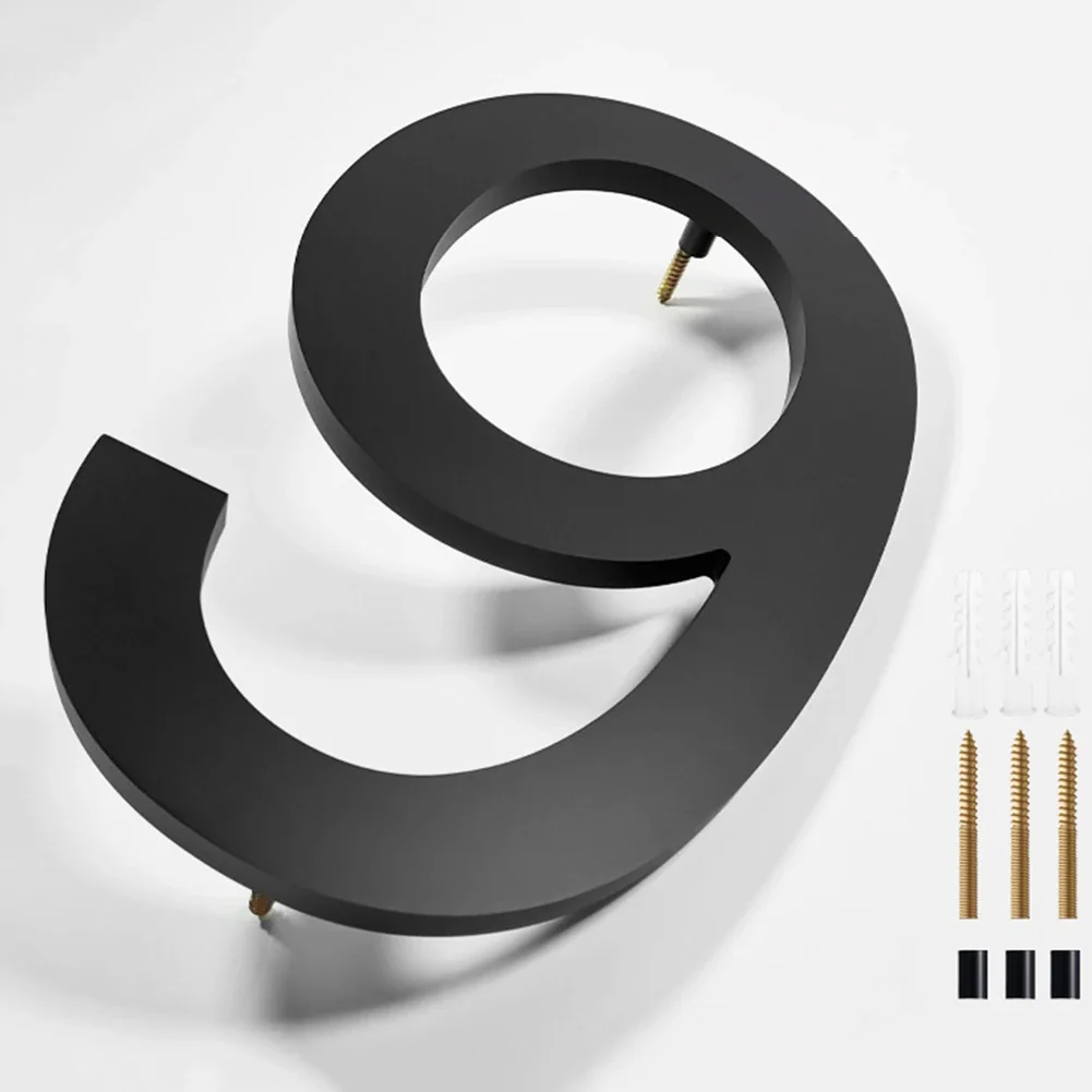 Numeri civici galleggianti moderni da 8 pollici numeri del cancello del Garage grande ombra nera indirizzo domestico per appartamenti di edifici commerciali
