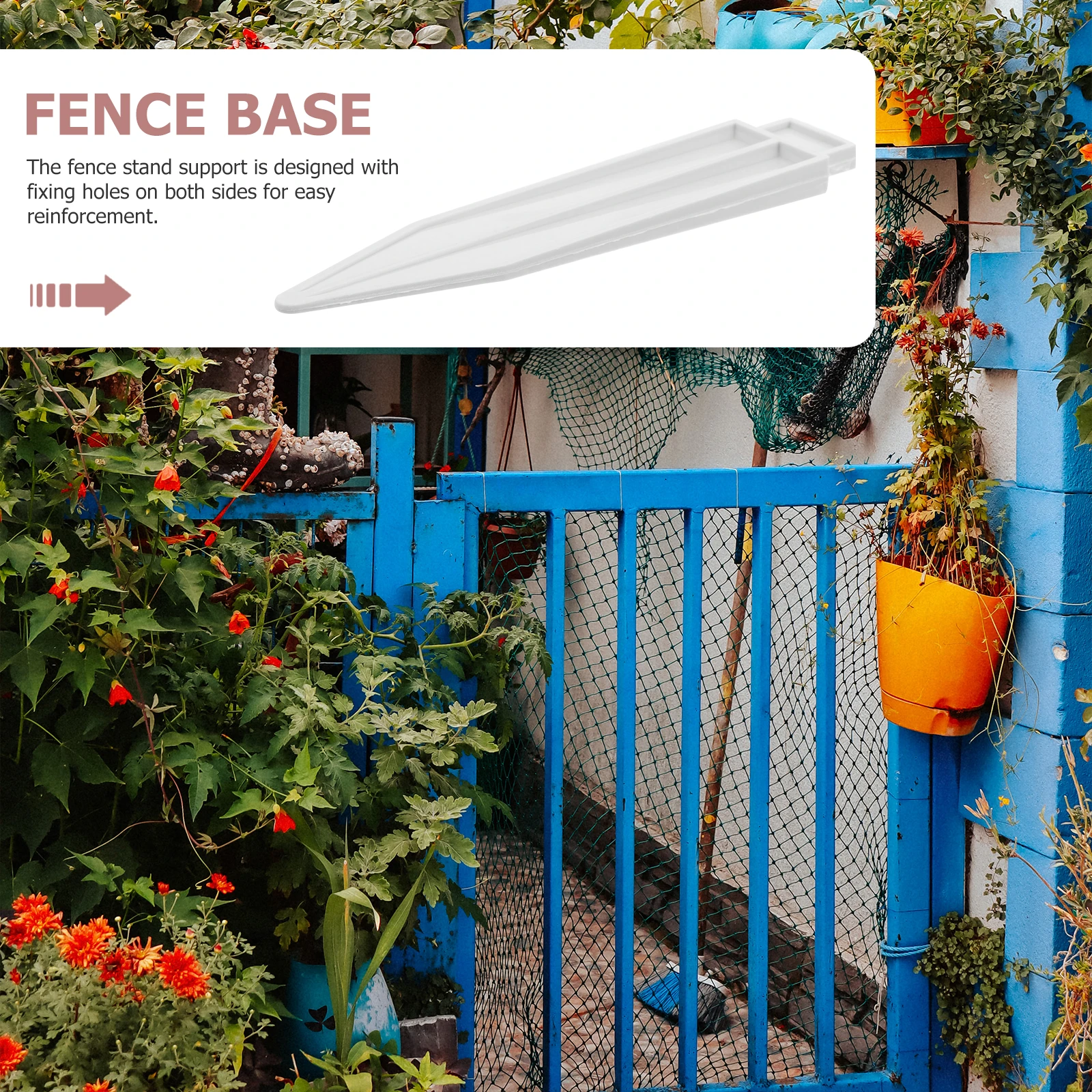 

8pcs Plastic Support Ground Spikes Anti-Tipping Garden Plug Durable Fixing Holes Stand Support Garden Fence Holder Fences Plug