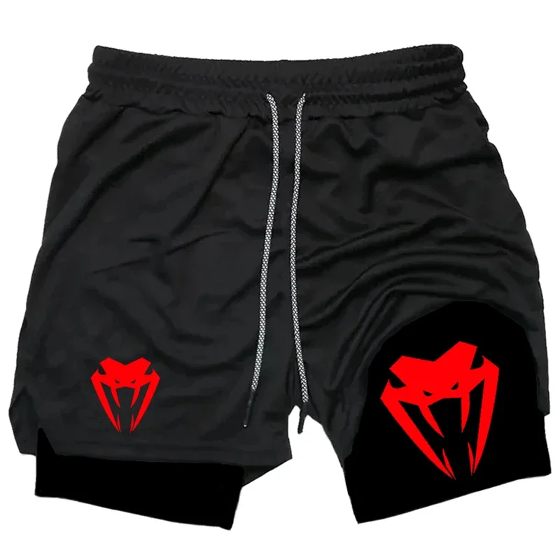 تشغيل السراويل الرجال اللياقة البدنية الصالة الرياضية أداء السراويل الرياضية الصيف عادية 2 في 1 شبكة سريعة الجافة تجريب ضغط الركض السراويل #5