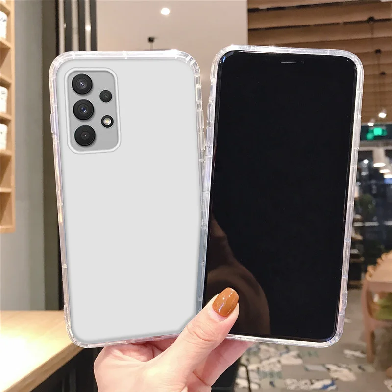 لينة حافظة لهاتف سامسونج A56 A36 5G A16 A55 A54 A53 A52 A50 A35 A34 A33 A32 A23 A22 غطاء Funda شفاف مقاوم للصدمات