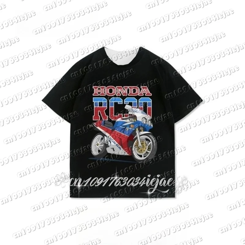 

Honda RC30 Retro Modified Knight Equipment 750R Motorcycle Printing Custom Men's Short-sleeved T-shirt Pure Cotton Summer