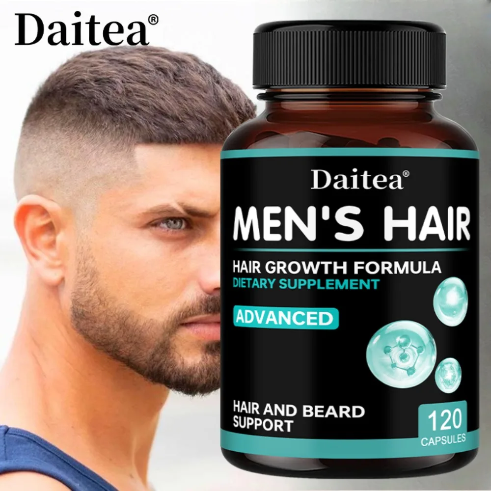 Hair & Beard Growth Supplements - Biotin & Saw Palmetto Extract, for Men’s Beard and Hair Growth, Relieve Hair Loss