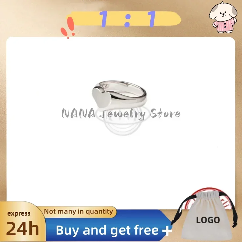 NewClear Love S925 Sterling Silver Saturn Logo Ring, Simple, Small, And Cute