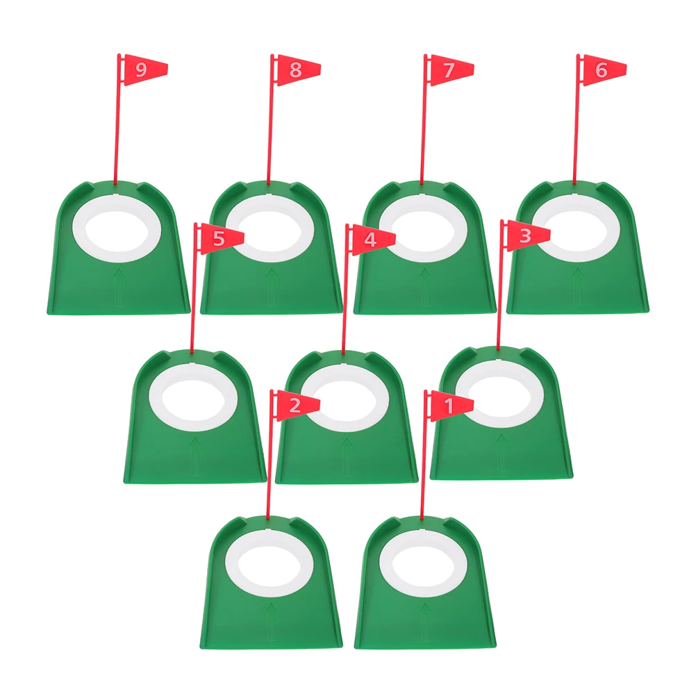 

9 Pcs Golf Putting Cup Practice Set ABS Material Portable Lightweight Regulation Size Hole Cups