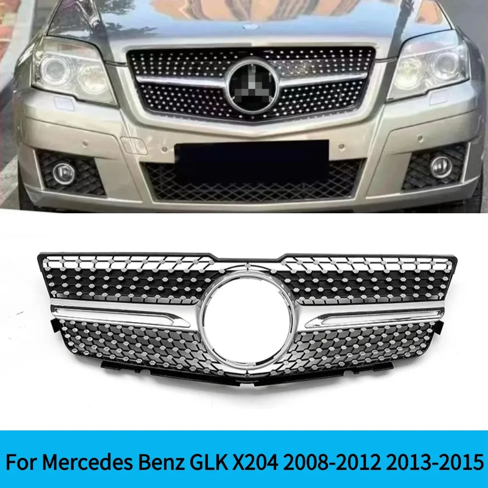 Diamond GT Style Front Hood Inlet Grille Racing Bumper Grill For Mercedes Benz GLK X204 2008-2012 2013-2015 Middle Mesh Facelift