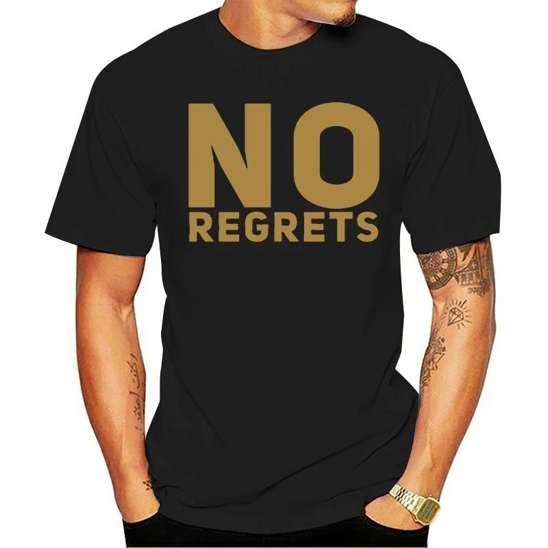 No Regrets T-shirt Cartoon Casual Summer Fashion Funny High Quality Printed 100% Cotton Round Neck Short Tee Shirts  invincible