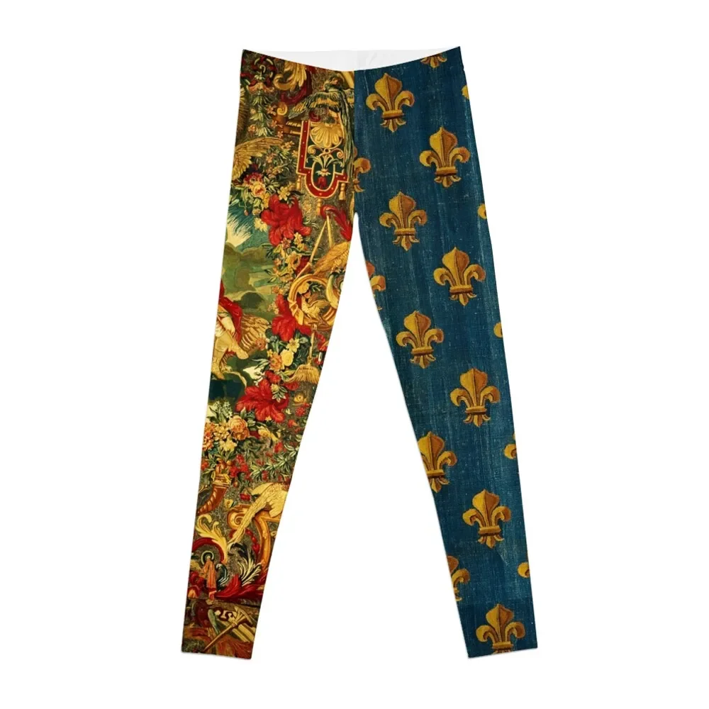 

SEASONS AND ELEMENTS, AIR AND JUPITER, LOUIS XIV French Royal Embroidery Tapestry Leggings gym's clothing Womens Leggings