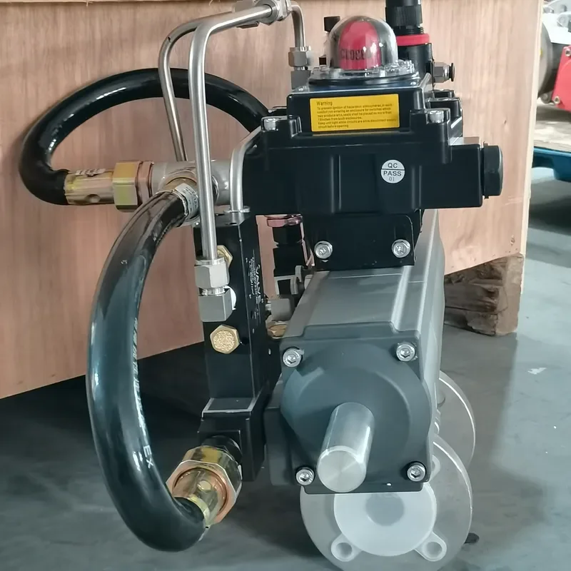 HAOYE Brand DN25 Pneumatic Ball Valve Three Way Flanged Explosion-proof Triple Piece OEM Customizable Stainless Steel