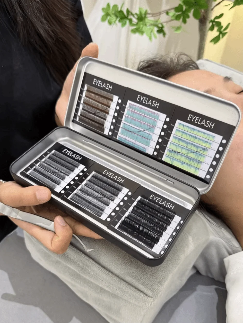 Tragbare Magnetische Aufbewahrungsbox für Wimpern mit Display-Palette Professioneller Wimpern-Organizer Platzsparend – Detail 12