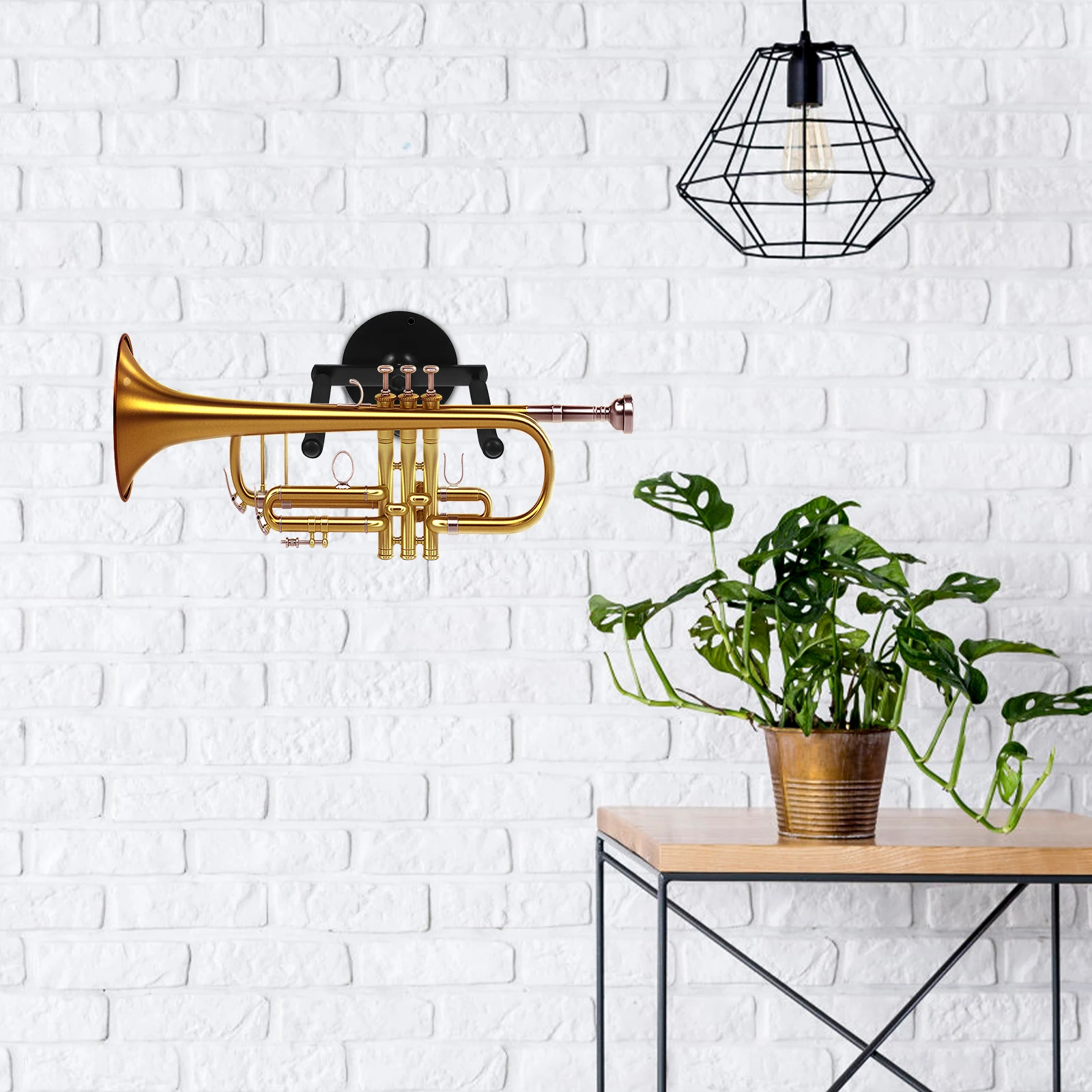 

1 set Wall-mounted Trumpet Hanger Black Storage Rack for Musical Instruments Durable Quality Fits Trumpets Trombones Small Parts