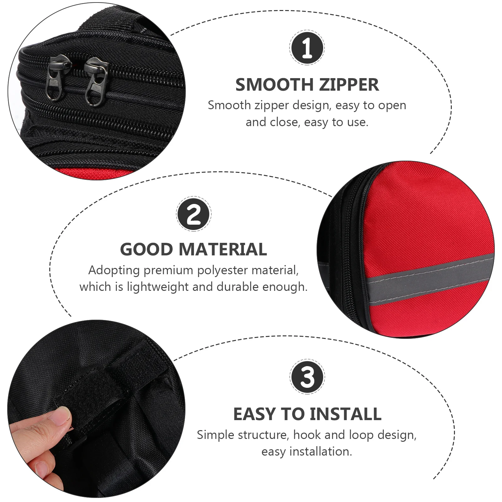 

Bike Rear Rack Bag Large Capacity Waterproof Oxford Cloth Reflective Strip Multi-Use Storage Pack for Mobile Phone Cards Keys