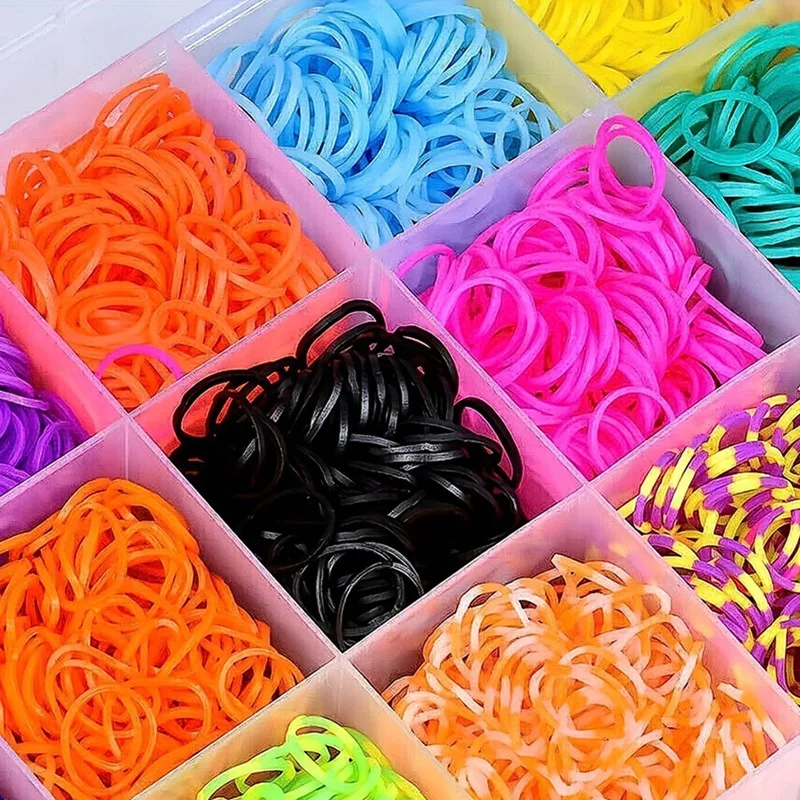 DIY Handmade Rubber Bands Weaving Tool Box Bracelet Kit Toys For Knitting Elastic Art Crafts Beaded Toys Girls