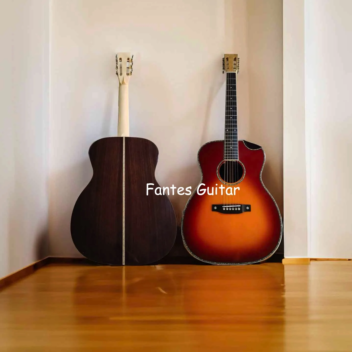 Custom Maple neck with Dovetail Joint OM Style AAAAA Solid Indian Rosewood Back and Sides Acoustic Guitar