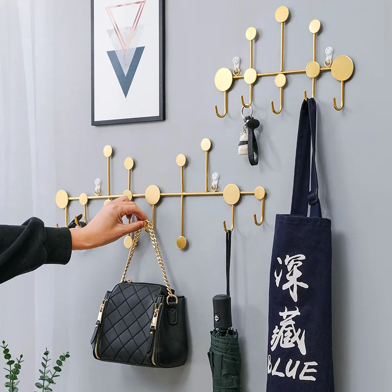 Creative Punch-free Decoration Fitting Room Coat Rack Nordic Hook Door Key Rack Storage Porch Wall Hanging Door Rear Hook
