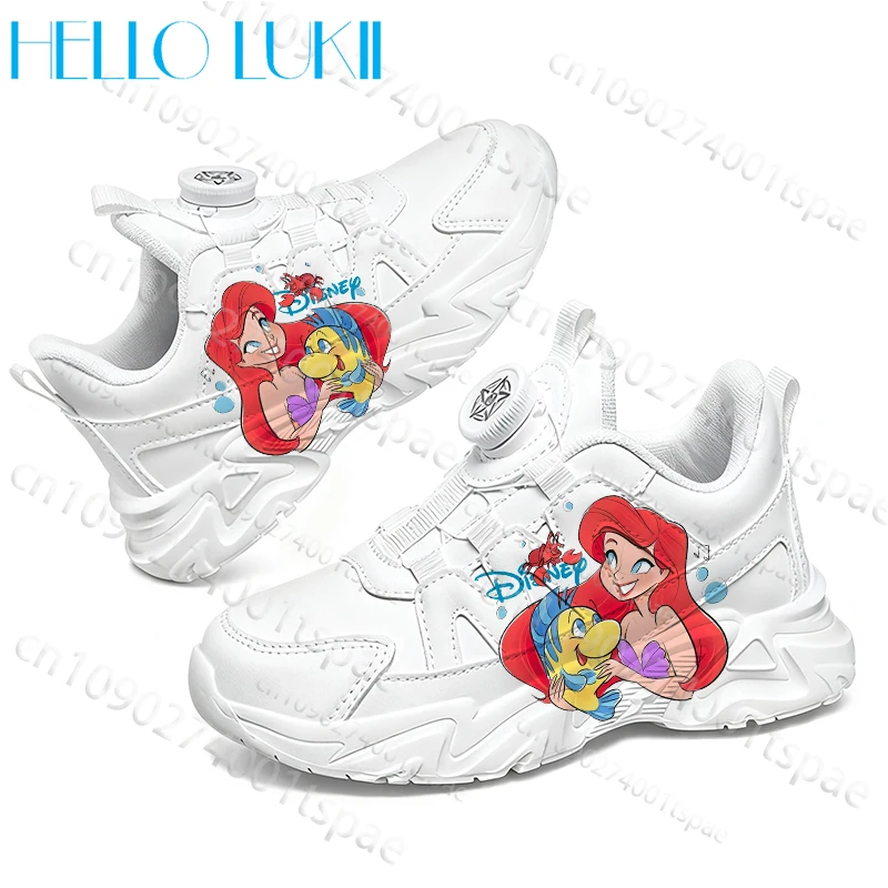 

Ariel Princess Children casual Sports shoes Super Cute Printing Waterproof durable genuine leather Fashion Sneakers girls Gift