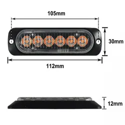 Luz de advertencia estroboscópica de montaje en superficie de coche/camión, luz Led de doble color de 12Leds * 3W, luz de advertencia de rejilla Led, luz de emergencia de fuego policial