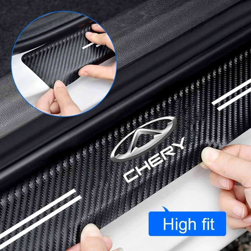 

Carbon Fiber Car Sticker Auto Door Threshold Anti Scratch Tape Protective Strip For Chery Tiggo 2 3 4 5 7 Pro 8 3X A1 QQ Arrizo