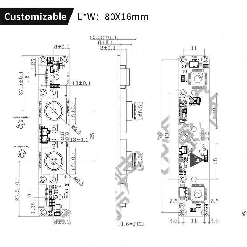 2 Mega Pixels PS5268 GC2053 Sensor Dual Cam USB Binocular 1080P IR Camera Module For Face Recognition
