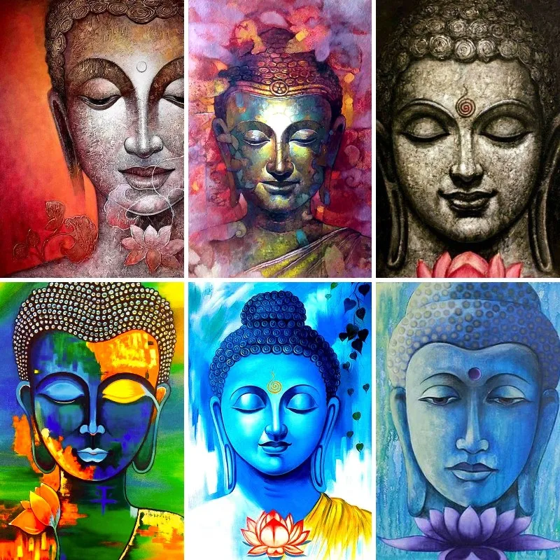 5D DIY Diamond Painting Lord Buddha Diamond Mosaic Spiritual Buddha Face Cross Stitch Square/round Rhinestone Home Decor Picture