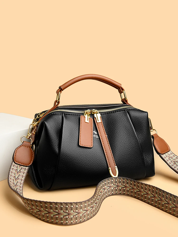 

Genuine Leather Handbag Women's 2025 New Top Layer Cowhide oulder Crossbody Bag Versatile for Middle-Aged Mothers Casual Sle
