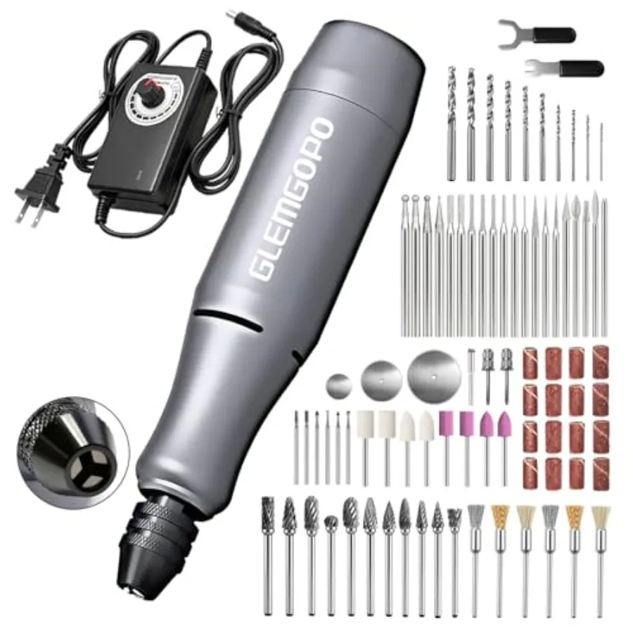 

Mini Rotary Tool Kit with Copper Core Motor and 86 Accessories, Variable Speed 0-18, 000 RPM, 3-24V Regulated Power for Engravi