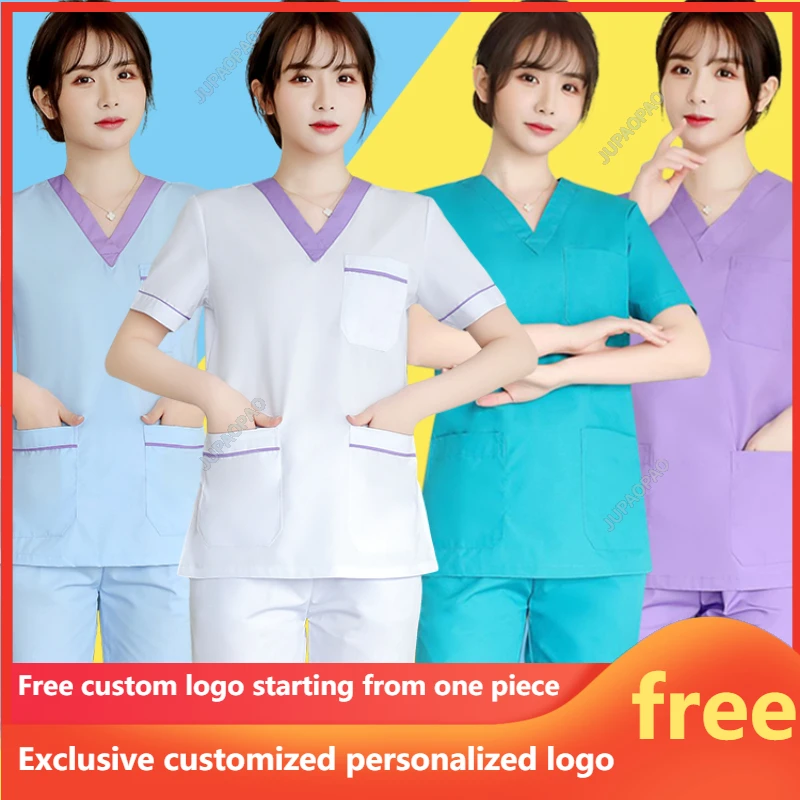 Personalized Logo Customization Nurse Uniform Woman Hospital Doctor  Nursing Pants Workshop Uniforms Beauty SPA Work Clothes New