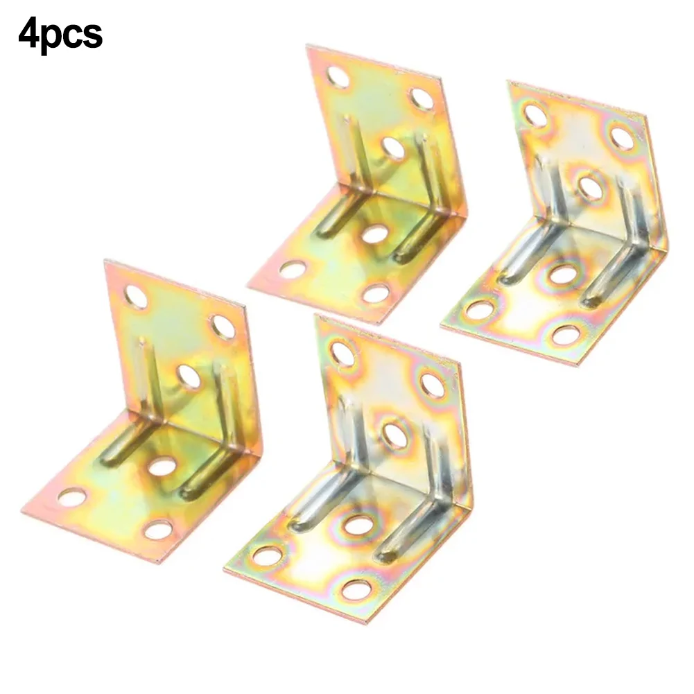 4pcs Furniture Corner Code Bracket Bookcase Right Angle Connector Sheet  Wooden Shelf Fixed Support Brace Hardware Accessories