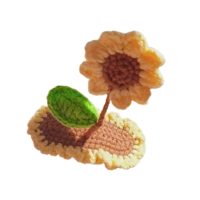 Creative Sprout Hair Clip 2000s Trend Side Clip Sprout Crocheted Small Flower Knitted Small Sprout Photo Props