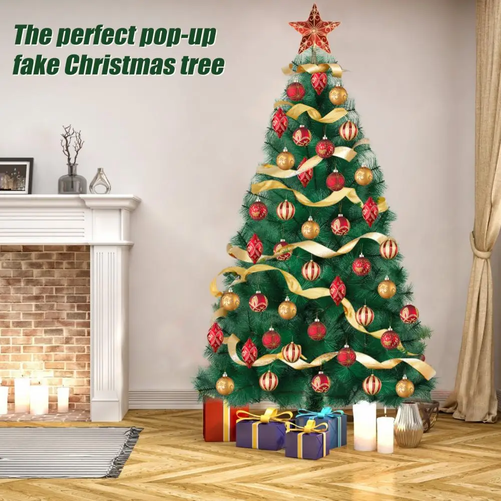 5/6/7FT Artificial Christmas Tree, Simulated Pine Needle Xmas Tree,Metal Base Detachable Fake Christmas Tree ,Party Decoration