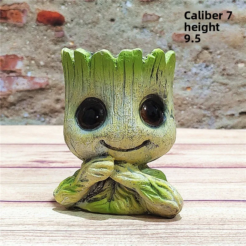 Cartoon Tree Man Succulent Plant Flowerpot, Creative Resin Simple and Cute Breathable Pot Holder, Garden Ornament Decoration