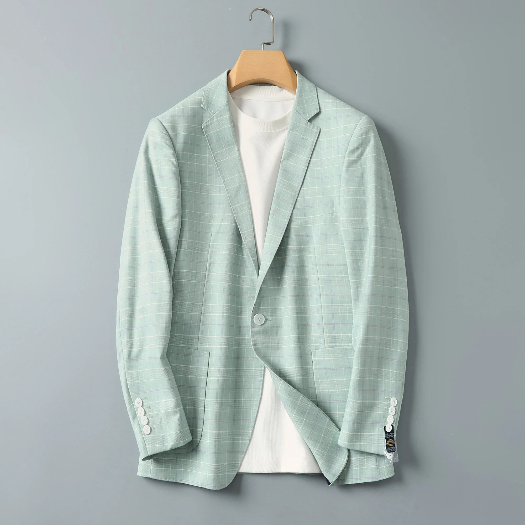 

2025 Autumn Casual Business Suit Jacket for Men Slim Fit Plaid Social Office Blazers Men Wedding Groon Dress Coats Men Clothing