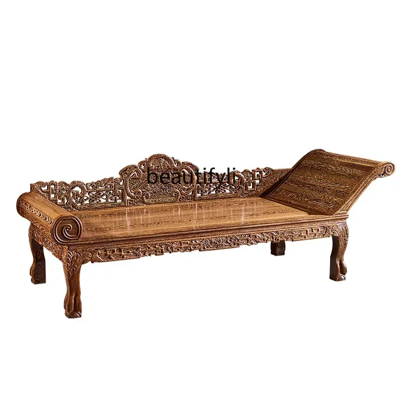 Rosewood Door Frame Chaise Sofa Bed Chaise Longue Solid Wood Chinese Single Recliner Beauty Bed Solid Wood Furniture