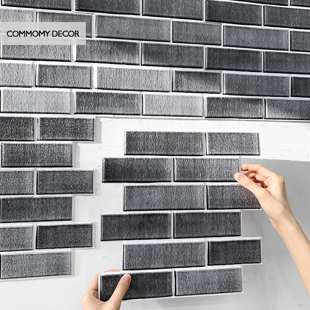 1/10 szt. Naklejka ścienna 3D samoprzylepna imitujące cegłę z Panel ścienny i naklejką płytka kuchenna naklejką na płytka ścienna do łazienki Backsplash