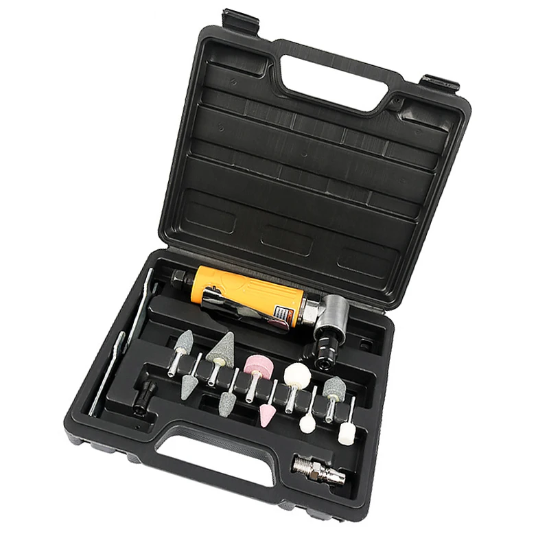 15PCS 90 Degree Air Die Grinder Pencil Polishing Engraving Tools  With Grinding Head Set Grinding Cutting Pneumatic Tool Kit