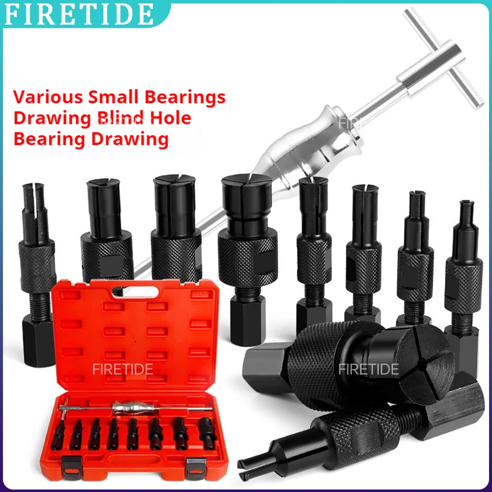 

9pcs Blind Hole Kit Slide Hammer Pilot Internal Bearing Puller Bearing Extractor Removal Tool Kit