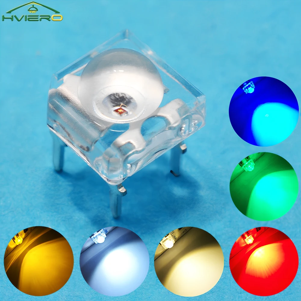 10PCS 5mm F5 Bulbs Diodes Lights Bead Dome Flux Water Clear Piranha Emitting Lighting White Decorations Atmosphere Led Car Lamp