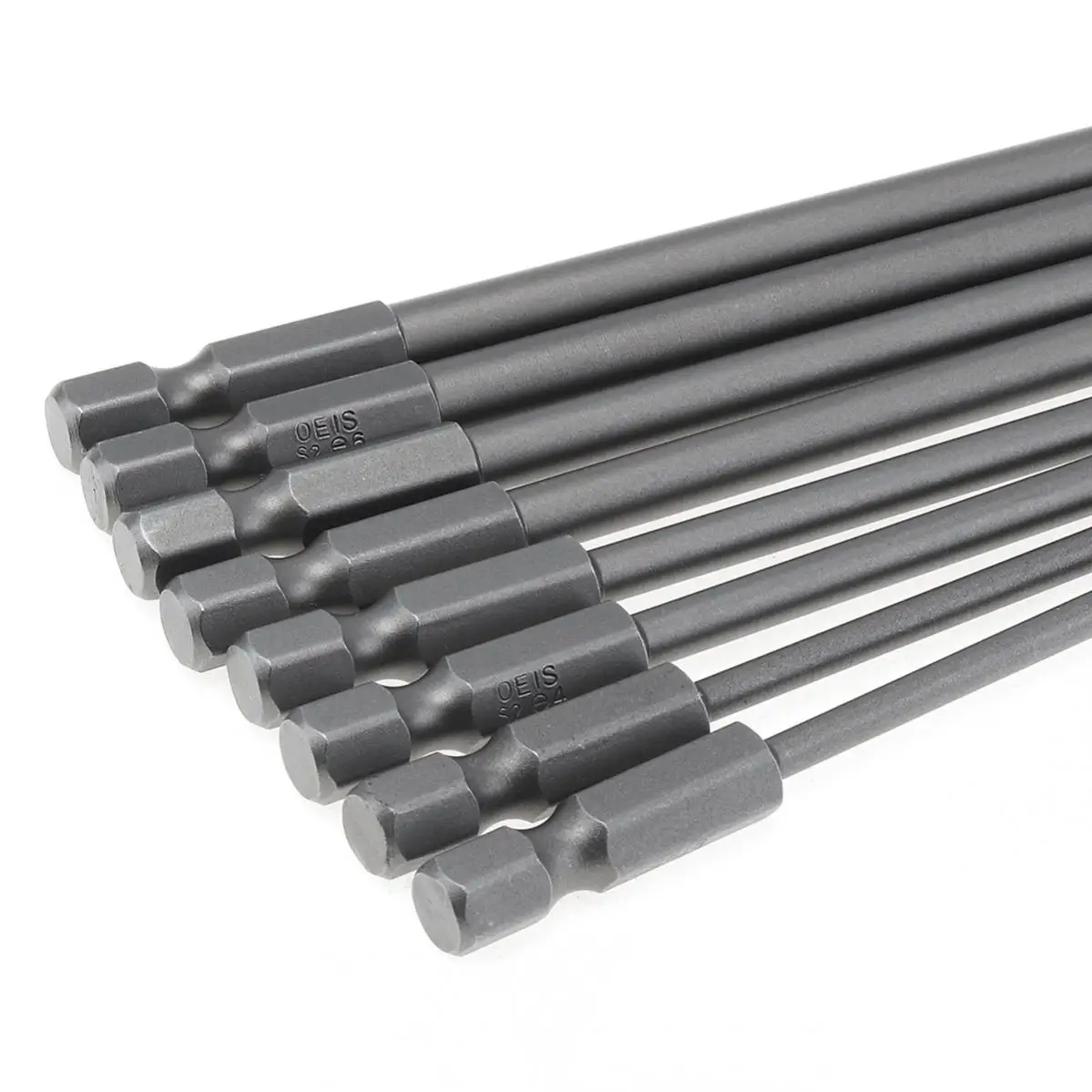 8Pcs/Set Convenient Magnetic Slotted Screwdriver Bits Electric/Pneumatic Hex Long Screwdriver Bit Power Tool Accessories