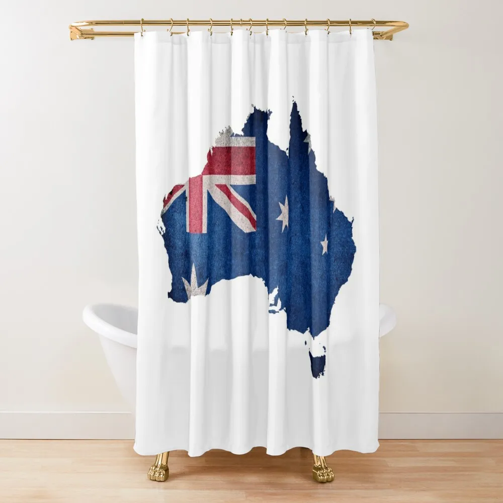 

Vintage Australian Map-Flag Shower Curtain Funny Shower Shower Set Modern Showers For Bathroom Bathroom Decor Curtain