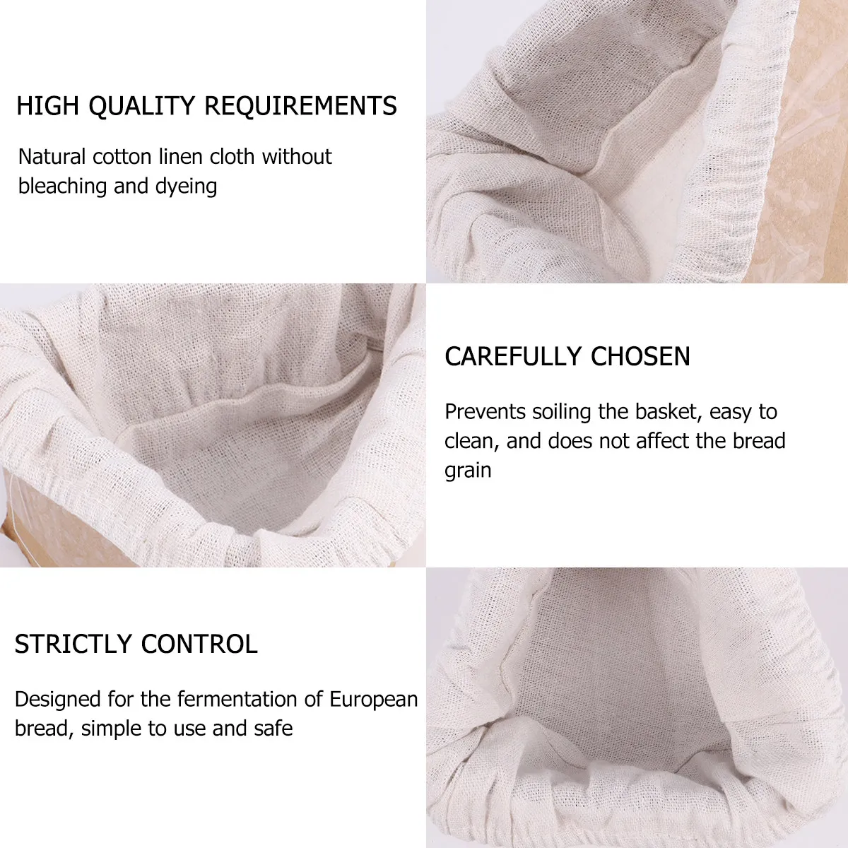 2Pcs Bread Basket Cloth Cover Dough Fermentation Basket Cover for Sourdough Starter Baking Kitchen Utensil Pastry - view 4