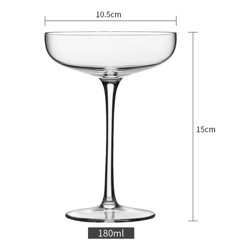 4PCS 180ML Coupe Cocktail Glass Martini Glass Crystal Set of 4