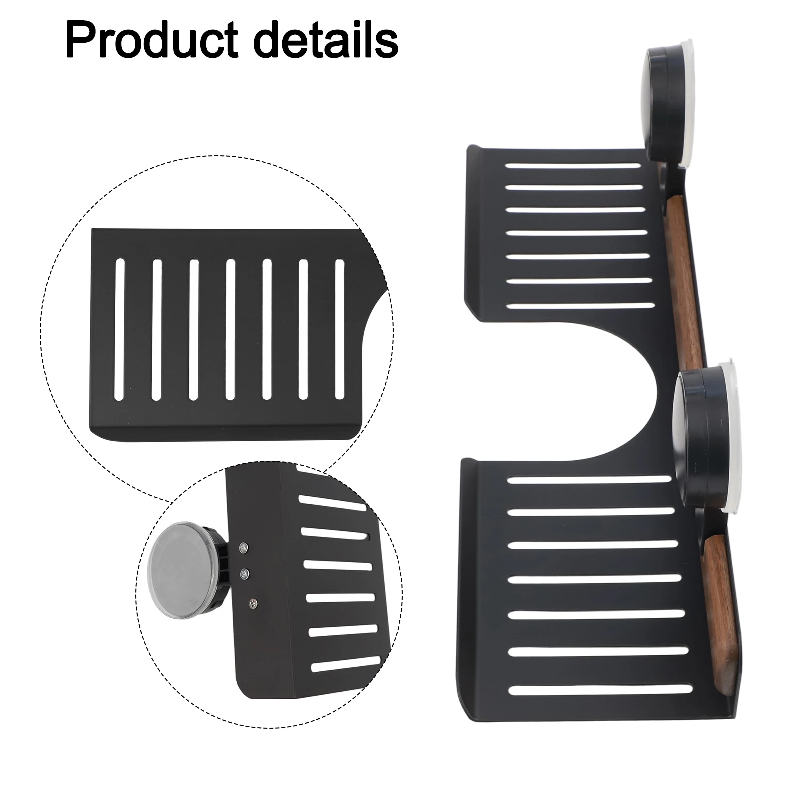 1 Piece Walnut Suction Cup Shelf Drilling Free Wall Mounted Storage Rack For Bathroom Kitchen Soap Shampoo Organizer