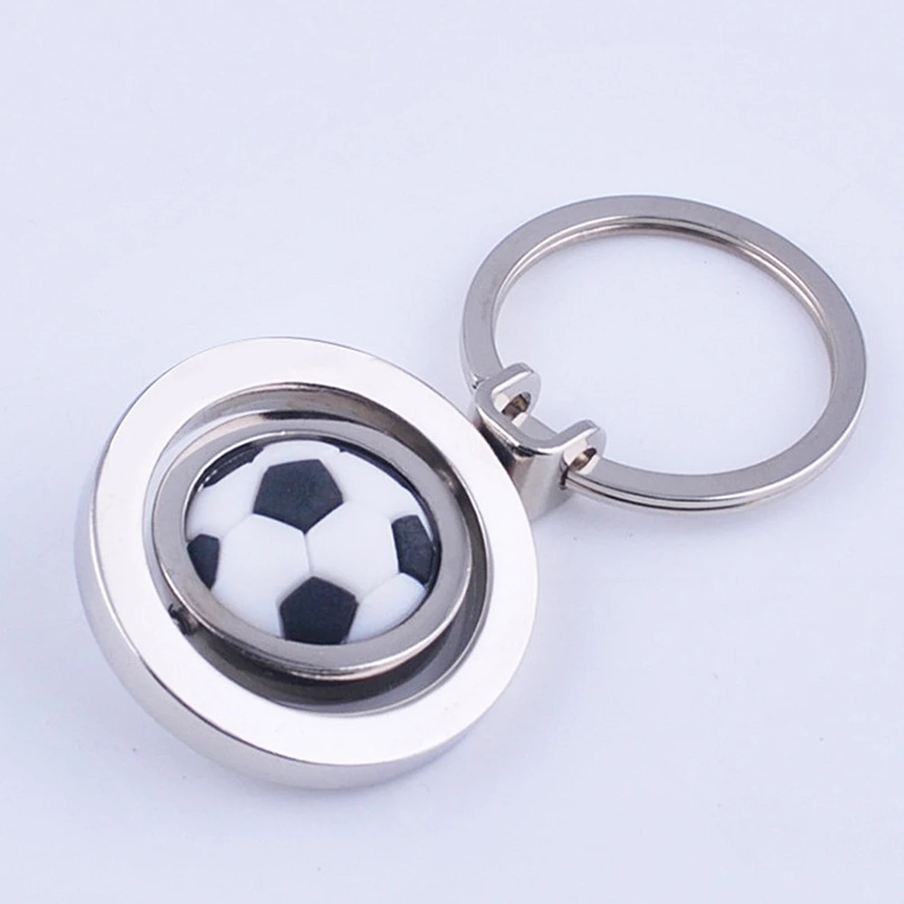 

2pcs Rotary Balls Key Chains Zinc Alloy Simulation Sports Keyrings Decorative Pendant Bag Souvenir Gift Creative Keychain